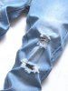 Destroyed Frayed Casual Jeans -  