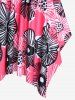 Plus Size Floral Print Handkerchief Boyleg Modest Tankini Swimsuit -  