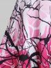 Ombre Branch Print Lace Up Cami Dress -  