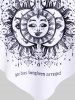 Plus Size Ruffled Overlay Sun Moon Print Tankini Swimsuit -  