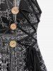 Plus Size Vintage Scarf Print Lace Up Tank Top -  