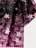 Plus Size Open Front Sakura Flower Sparkles Kimono -  