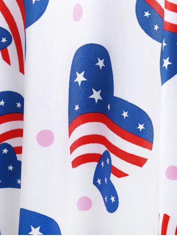 Plus Size Crisscross American Flag Patriotic A Line Sleeveless Dress