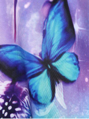 Plus Size Sleeveless Dreamcatcher Butterfly Print Sundress