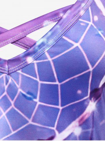 Plus Size Sleeveless Dreamcatcher Butterfly Print Sundress