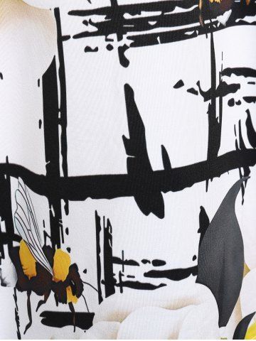 Plus Size Plaid Floral Print Tee