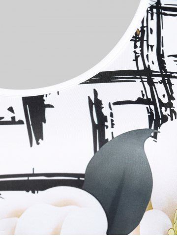 Plus Size Plaid Floral Print Tee