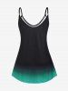 Plus Size Ombre Color Rhinestone Print Tank Top -  