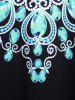 Plus Size Ombre Color Rhinestone Print Tank Top -  