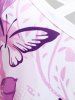 Plus Size Crisscross Butterfly Print Sundress -  