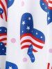 Plus Size Crisscross American Flag Patriotic A Line Sleeveless Dress -  