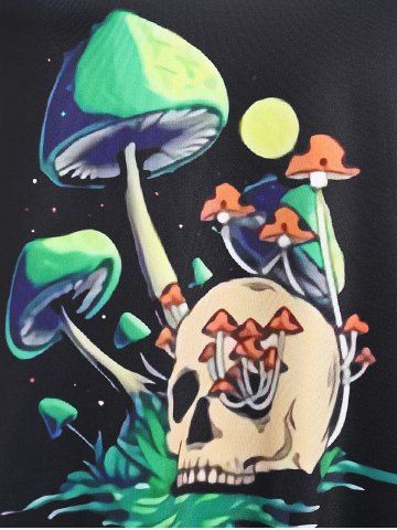 Plus Size Skull Mushroom Pattern Tank Top