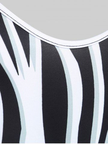 Plus Size Zebra Floral Print Tank Top