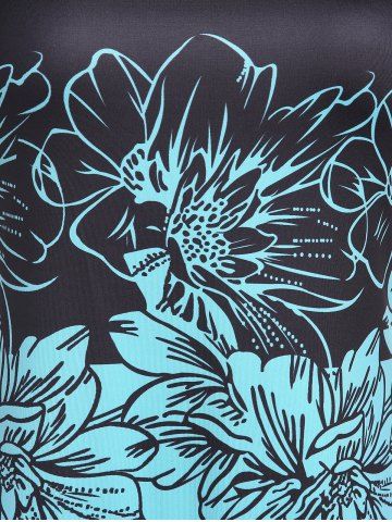 Plus Size Colorblock Floral Print Tee