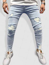 Ripped Frayed Casual Jeans -  