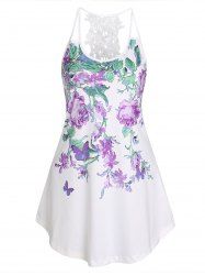 Flower Leaf Print Vacation Casual Tank Top -  
