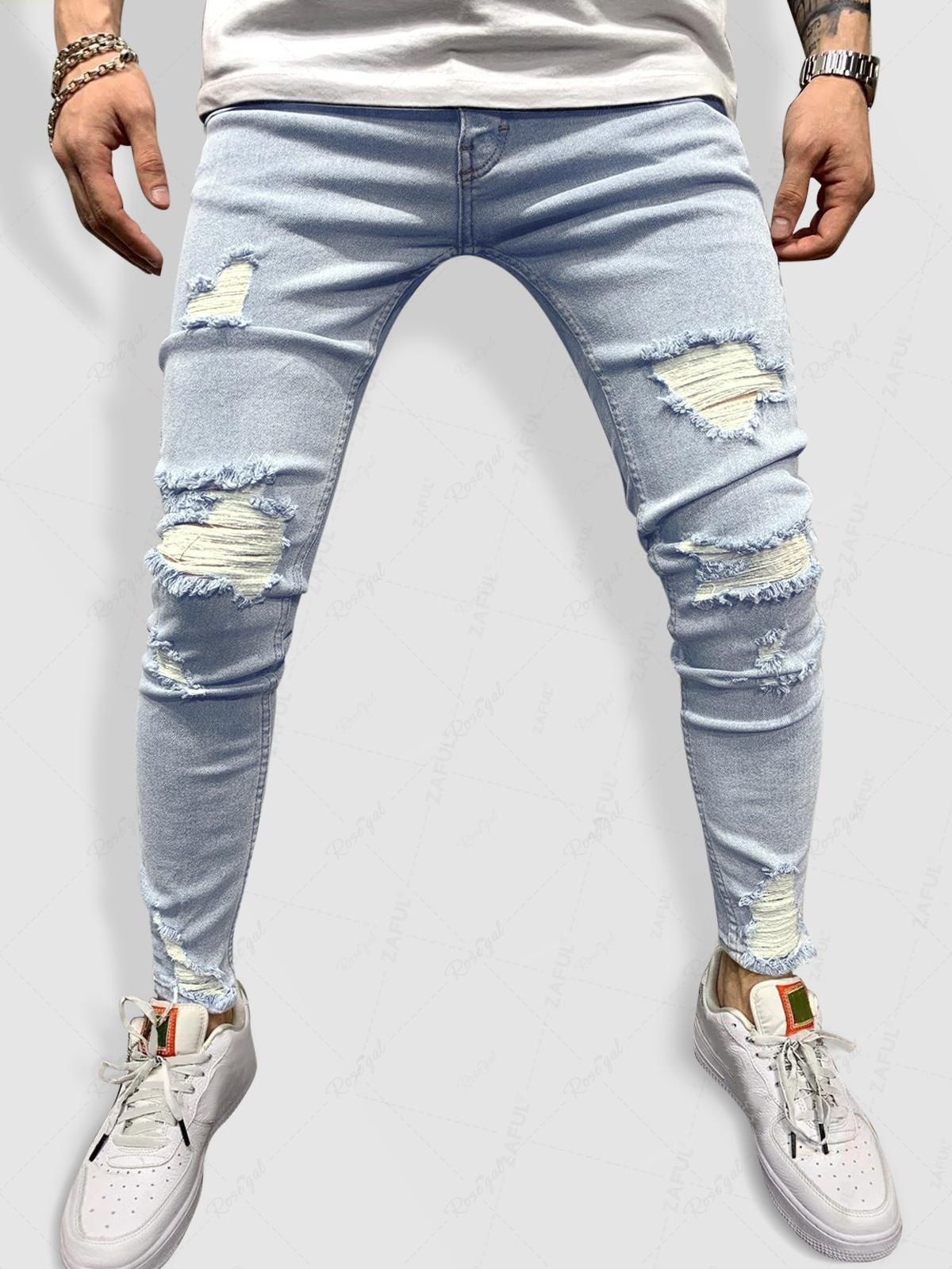 Trendy Ripped Frayed Casual Jeans  