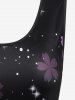 Sakura Flower Lace Panel Tank Top and Leggings Plus Size Summer Outfit -  