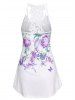 Flower Leaf Print Vacation Casual Tank Top -  