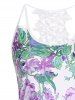 Flower Leaf Print Vacation Casual Tank Top -  
