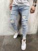 Ripped Frayed Casual Jeans -  