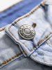 Ripped Frayed Casual Jeans -  