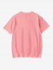 T-shirt pour Enfants Bloc de Couleur à Motif Chat - Rose clair 100