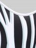 Plus Size Zebra Floral Print Tank Top -  