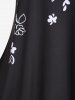 Plus Size Floral Two Tone Short Sleeves Tee -  