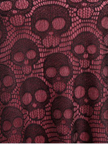 Plus Size Skull Lace Overlay Gothic Tank Top