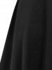Gothic Skeleton Raglan Sleeve Tee and Asymmetric Suspender Skirt Plus Size Outfit -  