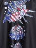 Maillot de Bain Tankini Patriotique à Imprimé Vie Mer - Noir XXXL