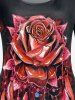T-shirt Courbe à Imprimé Rose et Attrape-Rêve de Grande Taille - Rouge 4x | US 26-28