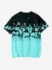 T-shirt pour Enfants à Imprimé Fleuri en Blocs de Couleurs - Bleu 170
