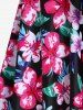 Plus Size Padded Tropical Floral Backless Tankini Swimsuit -  