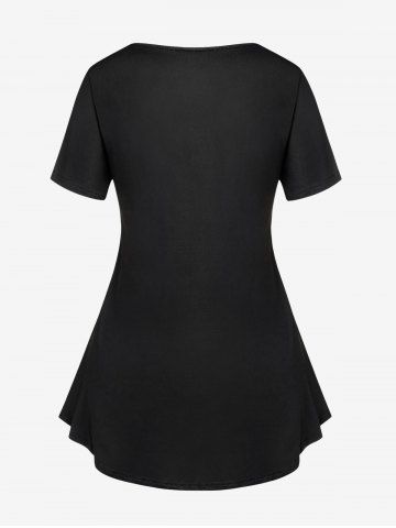 Plus Size 3D Octopus Print Short Sleeves Tee