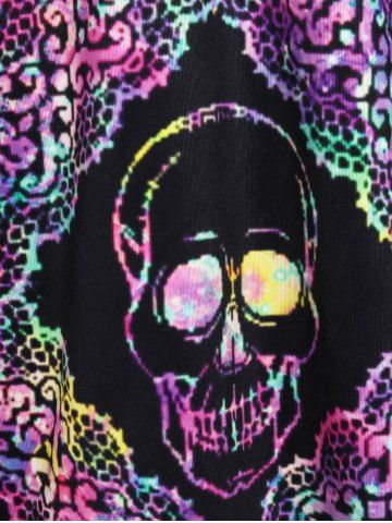Plus Size Gothic Skull Print Crisscross Dress