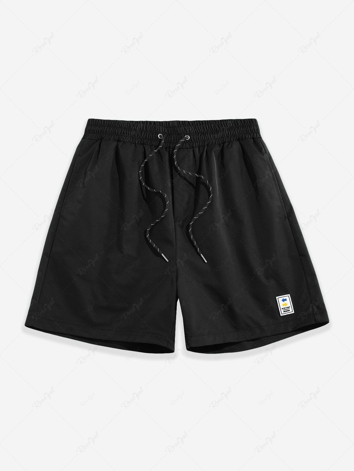 Store Solid Color Label Design Casual Shorts  