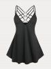 O-Ring Strappy Tank Top and Lace Up Shorts Gothic Plus Size Summer Outfit -  