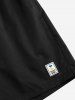 Solid Color Label Design Casual Shorts -  