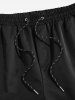 Solid Color Label Design Casual Shorts -  