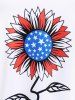Plus Size Patriotic Sunflower Print Tank Top -  