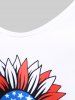 Plus Size Patriotic Sunflower Print Tank Top -  