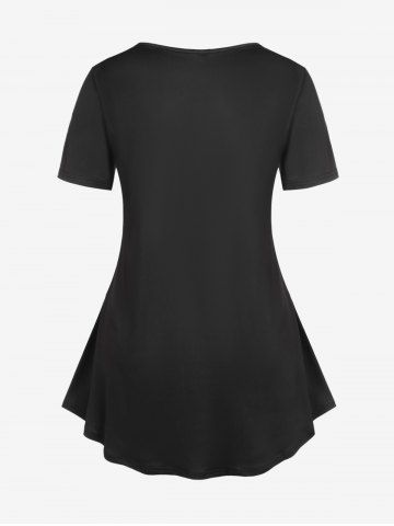 Plus Size Sunflower Butterfly Printed T Shirt