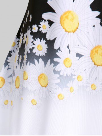 Plus Size Colorblock Daisy Print Tee