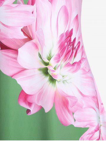 Plus Size Crisscross Floral Print Sundress
