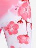 Sakura Flower Crisscross A Line Dress with Leggings Plus Size Summer Outfit -  