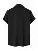 Solid Color Short Sleeves Satin Shirt -  