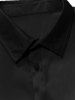 Solid Color Short Sleeves Satin Shirt -  