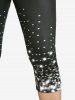Plus Size High Waist Starlight Print Capri Skinny Leggings -  